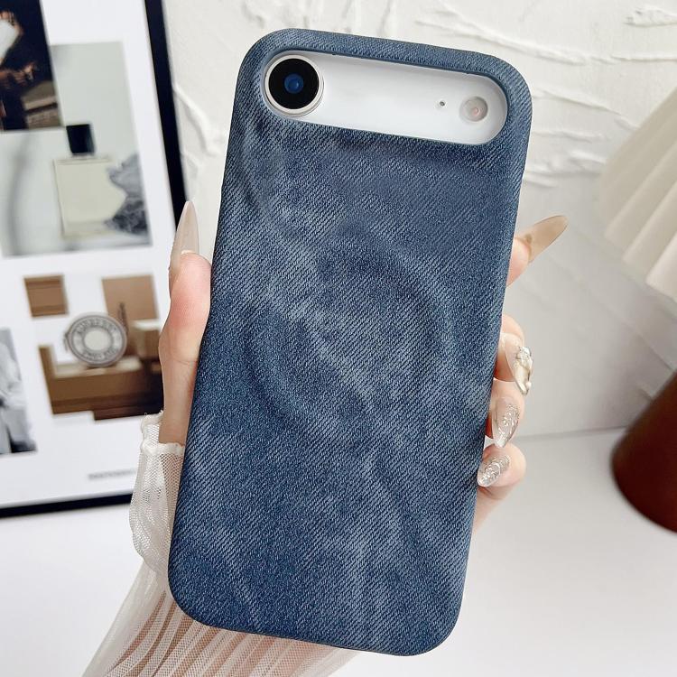 For iPhone Air Denim MagSafe Magnetic PC + PU Phone Case(Dark Blue) - iPhone Air Cases by buy2fix | Online Shopping UK | buy2fix