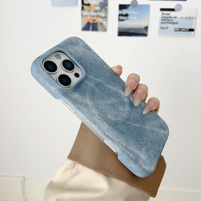 For iPhone 17 Denim MagSafe Magnetic PC + PU Phone Case(Grayish Blue) - iPhone 17 Cases by buy2fix | Online Shopping UK | buy2fix