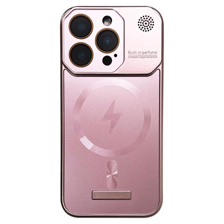 For iPhone 16 Pro Frameless Aromatherapy MagSafe Magnetic PC Phone Case(Rose Gold) - iPhone 16 Pro Cases by buy2fix | Online Shopping UK | buy2fix