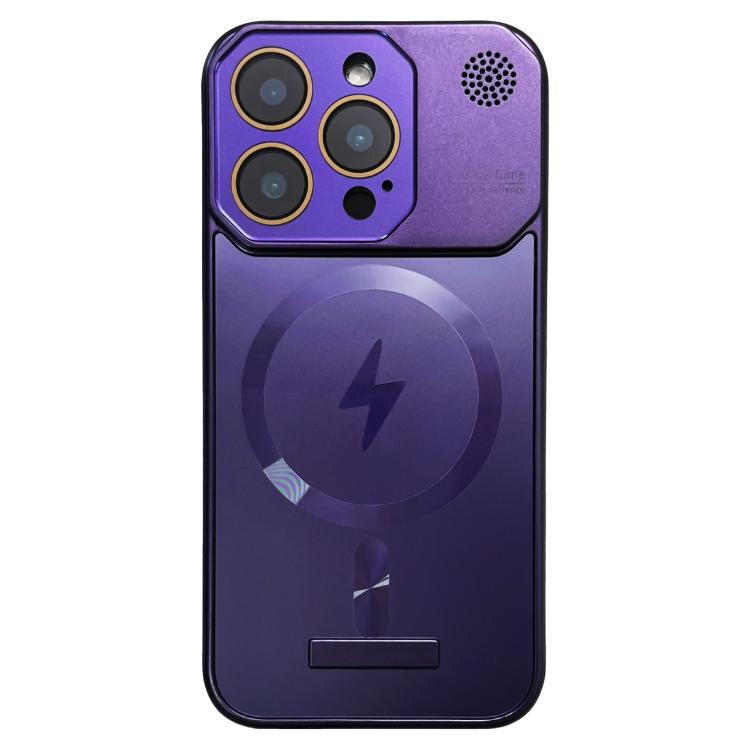 For iPhone 16 Pro Frameless Aromatherapy MagSafe Magnetic PC Phone Case(Purple) - iPhone 16 Pro Cases by buy2fix | Online Shopping UK | buy2fix