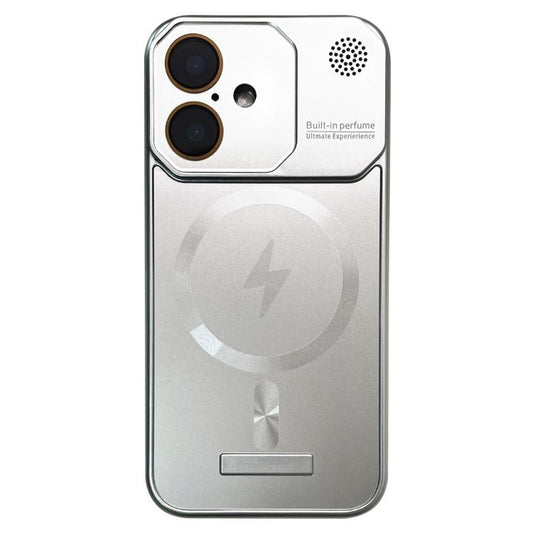 For iPhone 16 Plus Frameless Aromatherapy MagSafe Magnetic PC Phone Case(Titanium Silver) - iPhone 16 Plus Cases by buy2fix | Online Shopping UK | buy2fix