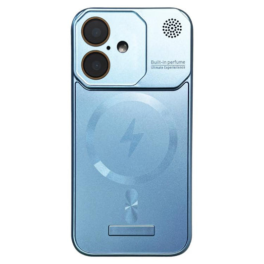 For iPhone 16 Plus Frameless Aromatherapy MagSafe Magnetic PC Phone Case(Blue) - iPhone 16 Plus Cases by buy2fix | Online Shopping UK | buy2fix