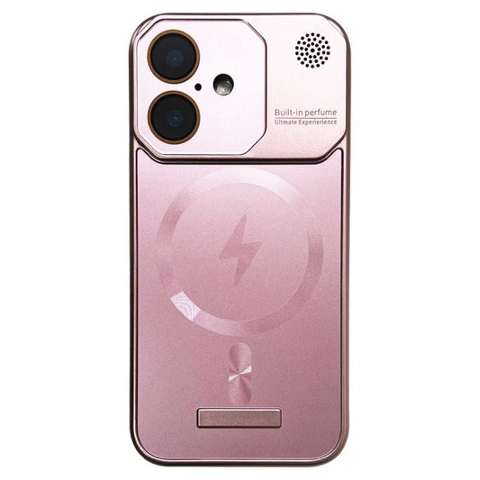 For iPhone 16 Plus Frameless Aromatherapy MagSafe Magnetic PC Phone Case(Rose Gold) - iPhone 16 Plus Cases by buy2fix | Online Shopping UK | buy2fix