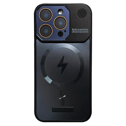 For iPhone 15 Pro Max Frameless Aromatherapy MagSafe Magnetic PC Phone Case(Black) - iPhone 15 Pro Max Cases by buy2fix | Online Shopping UK | buy2fix