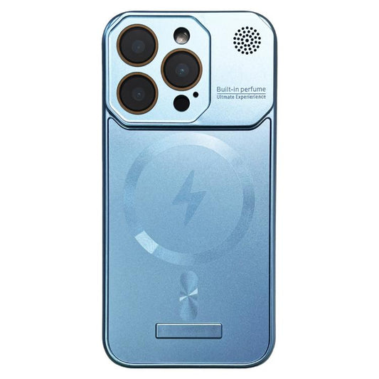 For iPhone 15 Pro Frameless Aromatherapy MagSafe Magnetic PC Phone Case(Blue) - iPhone 15 Pro Cases by buy2fix | Online Shopping UK | buy2fix