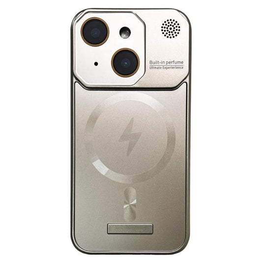 For iPhone 15 Frameless Aromatherapy MagSafe Magnetic PC Phone Case(Titanium Grey) - iPhone 15 Cases by buy2fix | Online Shopping UK | buy2fix