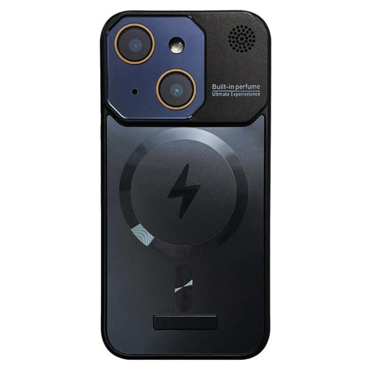 For iPhone 15 Frameless Aromatherapy MagSafe Magnetic PC Phone Case(Black) - iPhone 15 Cases by buy2fix | Online Shopping UK | buy2fix