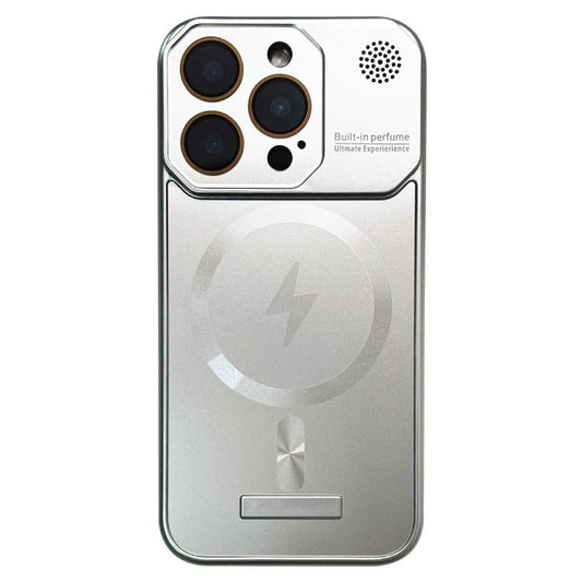 For iPhone 14 Pro Frameless Aromatherapy MagSafe Magnetic PC Phone Case(Titanium Silver) - iPhone 14 Pro Cases by buy2fix | Online Shopping UK | buy2fix
