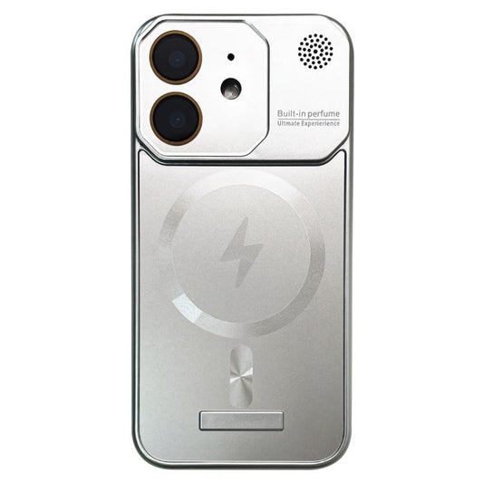 For iPhone 12 Frameless Aromatherapy MagSafe Magnetic PC Phone Case(Titanium Silver) - iPhone 12 / 12 Pro Cases by buy2fix | Online Shopping UK | buy2fix