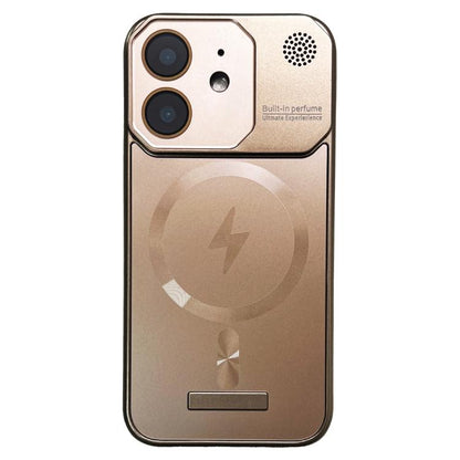 For iPhone 12 Frameless Aromatherapy MagSafe Magnetic PC Phone Case(Gold) - iPhone 12 / 12 Pro Cases by buy2fix | Online Shopping UK | buy2fix