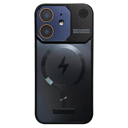 For iPhone 12 Frameless Aromatherapy MagSafe Magnetic PC Phone Case(Black) - iPhone 12 / 12 Pro Cases by buy2fix | Online Shopping UK | buy2fix