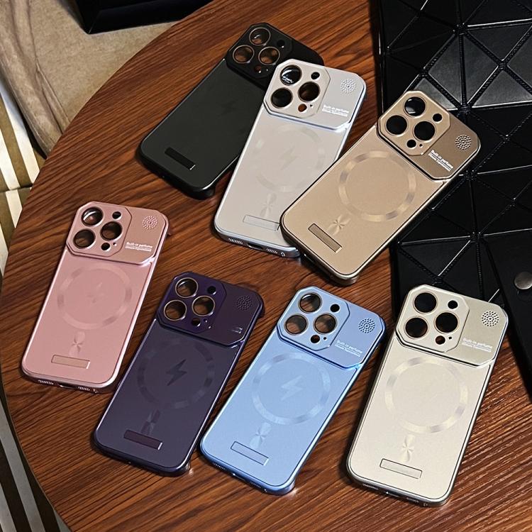 For iPhone 16 Pro Frameless Aromatherapy MagSafe Magnetic PC Phone Case(Rose Gold) - iPhone 16 Pro Cases by buy2fix | Online Shopping UK | buy2fix