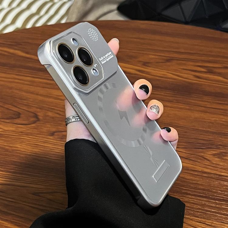 For iPhone 15 Pro Max Frameless Aromatherapy MagSafe Magnetic PC Phone Case(Titanium Silver) - iPhone 15 Pro Max Cases by buy2fix | Online Shopping UK | buy2fix