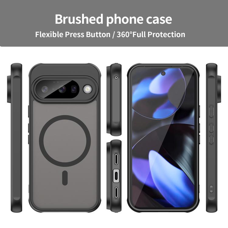 For Google Pixel 10 Fan Dun Series TPU Hybrid PC Frosted Magsafe Phone Case(Black) - Google Cases by buy2fix | Online Shopping UK | buy2fix