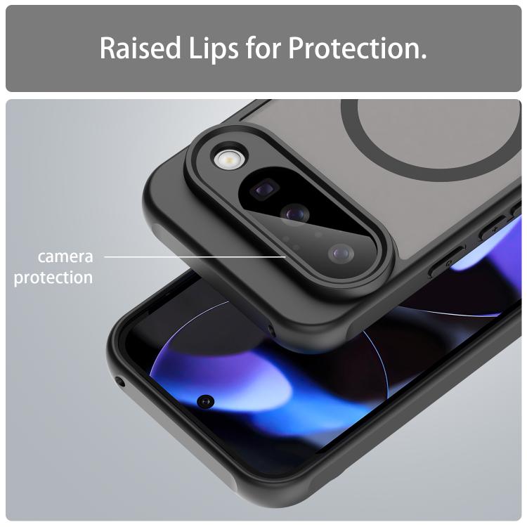 For Google Pixel 10 Fan Dun Series TPU Hybrid PC Frosted Magsafe Phone Case(Black) - Google Cases by buy2fix | Online Shopping UK | buy2fix