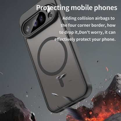 For Google Pixel 10 Pro Fan Dun Series TPU Hybrid PC Frosted Magsafe Phone Case(Black) - Google Cases by buy2fix | Online Shopping UK | buy2fix