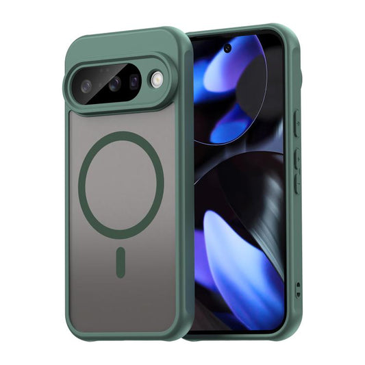 For Google Pixel 10 Pro Fan Dun Series TPU Hybrid PC Frosted Magsafe Phone Case(Green) - Google Cases by buy2fix | Online Shopping UK | buy2fix
