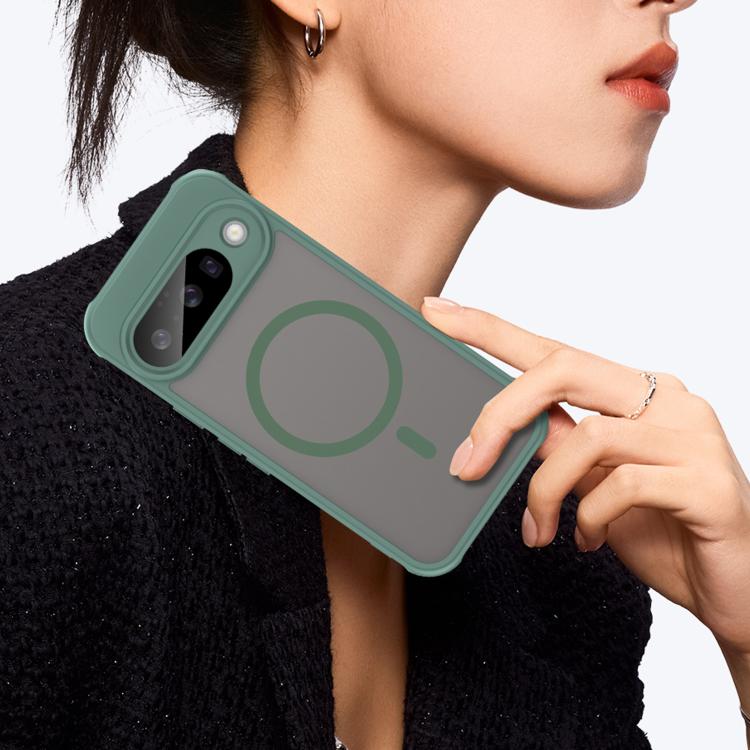 For Google Pixel 10 Pro Fan Dun Series TPU Hybrid PC Frosted Magsafe Phone Case(Green) - Google Cases by buy2fix | Online Shopping UK | buy2fix