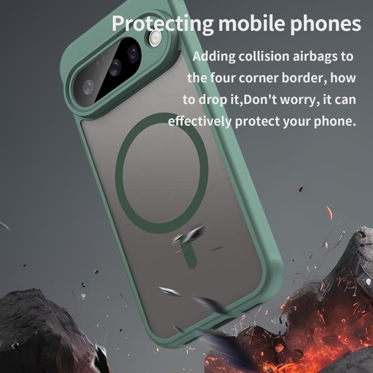 For Google Pixel 10 Pro Fan Dun Series TPU Hybrid PC Frosted Magsafe Phone Case(Green) - Google Cases by buy2fix | Online Shopping UK | buy2fix