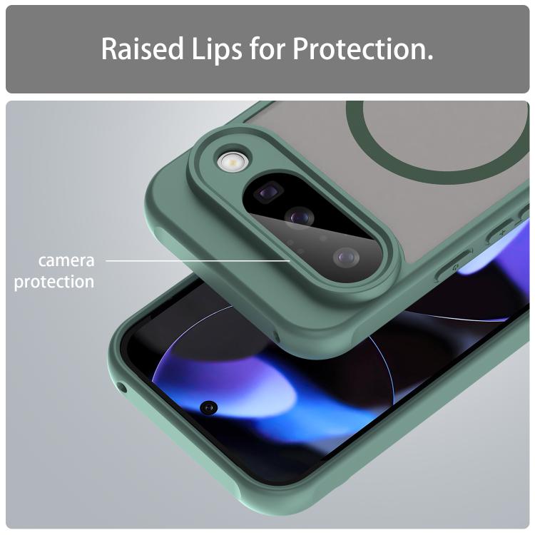 For Google Pixel 10 Pro Fan Dun Series TPU Hybrid PC Frosted Magsafe Phone Case(Green) - Google Cases by buy2fix | Online Shopping UK | buy2fix