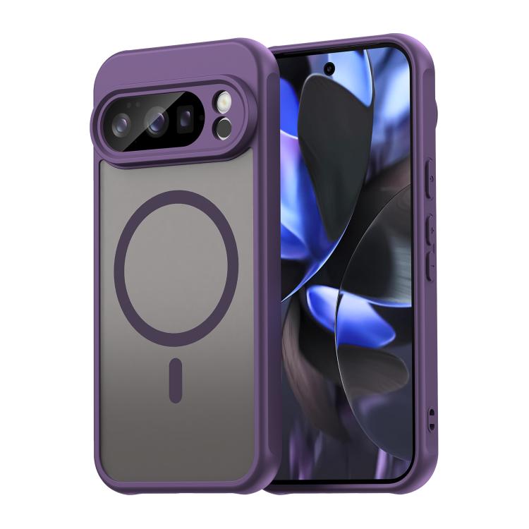 For Google Pixel 10 Pro Fan Dun Series TPU Hybrid PC Frosted Magsafe Phone Case(Purple) - Google Cases by buy2fix | Online Shopping UK | buy2fix