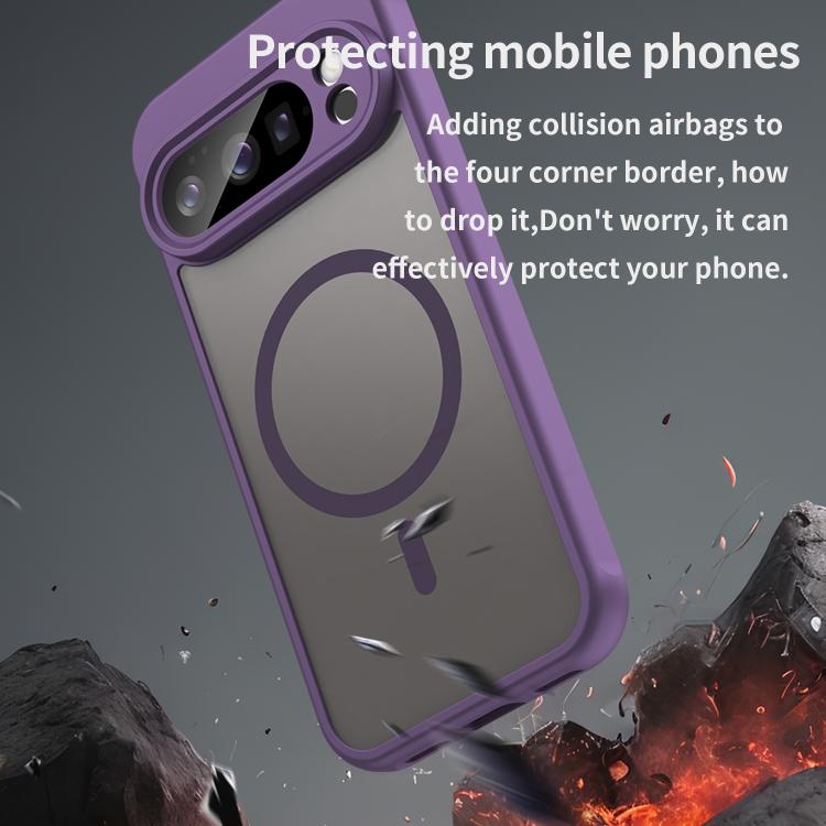 For Google Pixel 10 Pro Fan Dun Series TPU Hybrid PC Frosted Magsafe Phone Case(Purple) - Google Cases by buy2fix | Online Shopping UK | buy2fix
