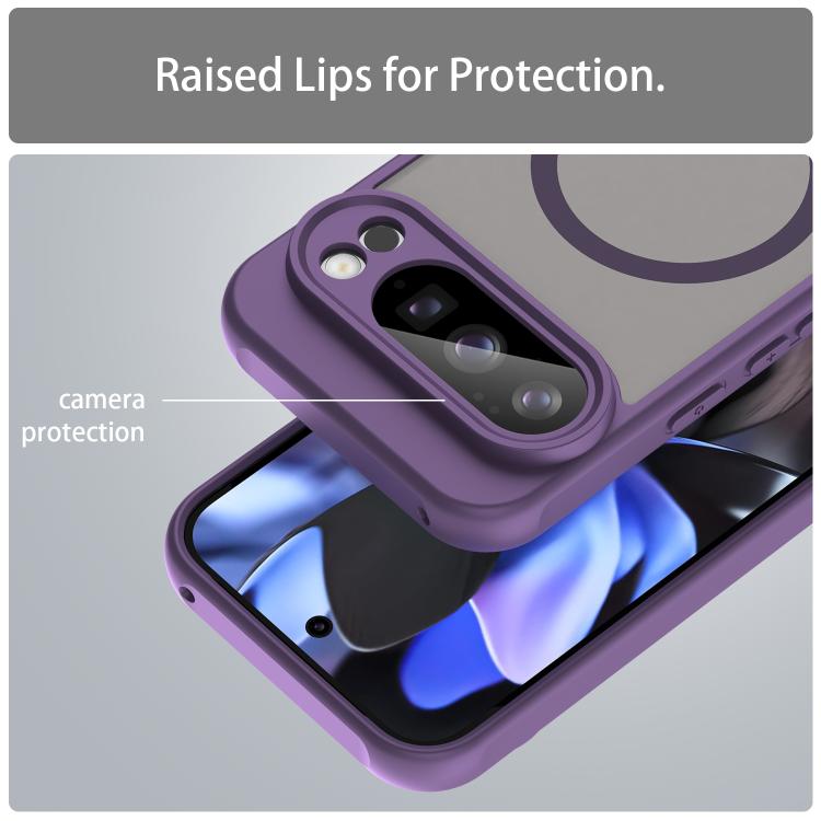 For Google Pixel 10 Pro Fan Dun Series TPU Hybrid PC Frosted Magsafe Phone Case(Purple) - Google Cases by buy2fix | Online Shopping UK | buy2fix