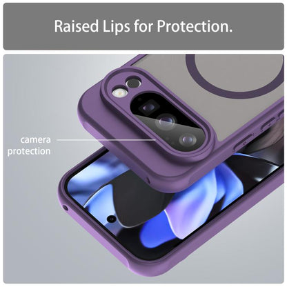 For Google Pixel 10 Pro Fan Dun Series TPU Hybrid PC Frosted Magsafe Phone Case(Purple) - Google Cases by buy2fix | Online Shopping UK | buy2fix