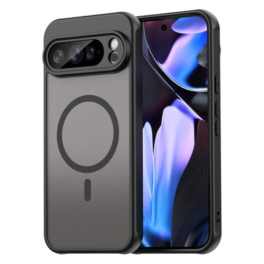 For Google Pixel 10 Pro XL Fan Dun Series TPU Hybrid PC Frosted Magsafe Phone Case(Black)