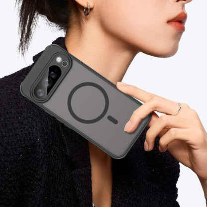 For Google Pixel 10 Pro XL Fan Dun Series TPU Hybrid PC Frosted Magsafe Phone Case(Black) - Google Cases by buy2fix | Online Shopping UK | buy2fix