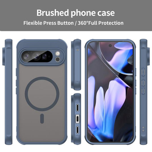 For Google Pixel 10 Pro XL Fan Dun Series TPU Hybrid PC Frosted Magsafe Phone Case(Blue) - Google Cases by buy2fix | Online Shopping UK | buy2fix