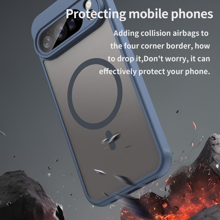For Google Pixel 10 Pro XL Fan Dun Series TPU Hybrid PC Frosted Magsafe Phone Case(Blue) - Google Cases by buy2fix | Online Shopping UK | buy2fix