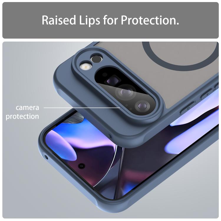 For Google Pixel 10 Pro XL Fan Dun Series TPU Hybrid PC Frosted Magsafe Phone Case(Blue) - Google Cases by buy2fix | Online Shopping UK | buy2fix