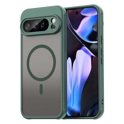 For Google Pixel 10 Pro XL Fan Dun Series TPU Hybrid PC Frosted Magsafe Phone Case(Green) - Google Cases by buy2fix | Online Shopping UK | buy2fix