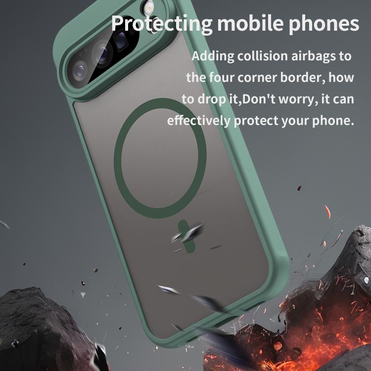 For Google Pixel 10 Pro XL Fan Dun Series TPU Hybrid PC Frosted Magsafe Phone Case(Green) - Google Cases by buy2fix | Online Shopping UK | buy2fix