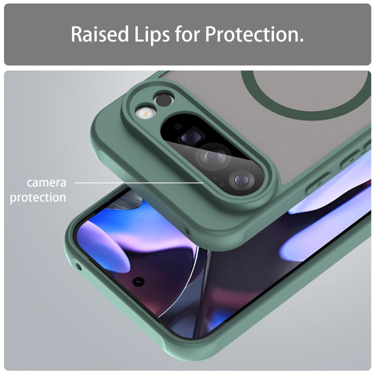 For Google Pixel 10 Pro XL Fan Dun Series TPU Hybrid PC Frosted Magsafe Phone Case(Green) - Google Cases by buy2fix | Online Shopping UK | buy2fix