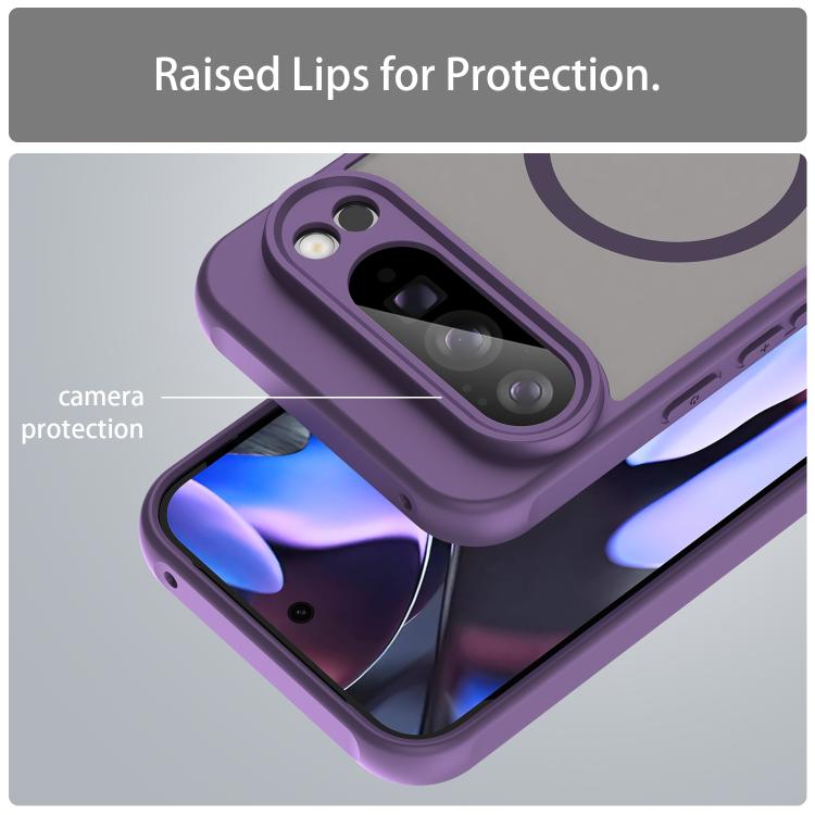 For Google Pixel 10 Pro XL Fan Dun Series TPU Hybrid PC Frosted Magsafe Phone Case(Purple) - Google Cases by buy2fix | Online Shopping UK | buy2fix