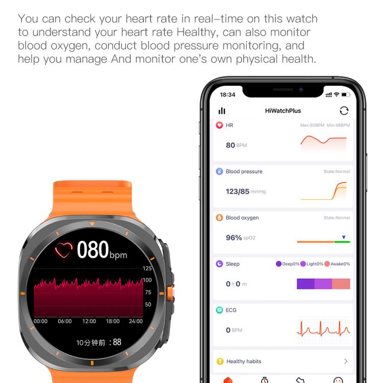 X7 1.51 inch IPS Screen Bluetooth Smart Watch Supports Healthy Monitoring(Orange) - Smart Watches by buy2fix | Online Shopping UK | buy2fix