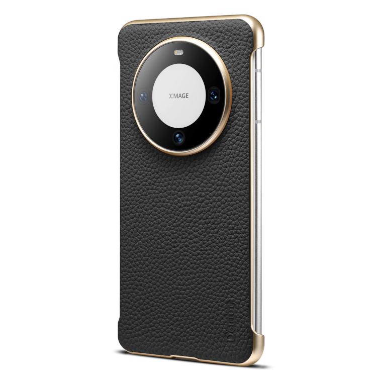 For Huawei Mate 60 Denior A20 Genuine Leather Litchi Texture MagSafe Frameless Phone Case(Black) - Huawei Cases by Denior | Online Shopping UK | buy2fix