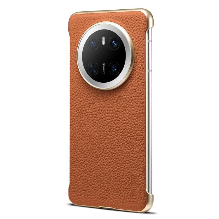 For Huawei Mate 70 Denior A20 Genuine Leather Litchi Texture MagSafe Frameless Phone Case(Brown) - Huawei Cases by Denior | Online Shopping UK | buy2fix
