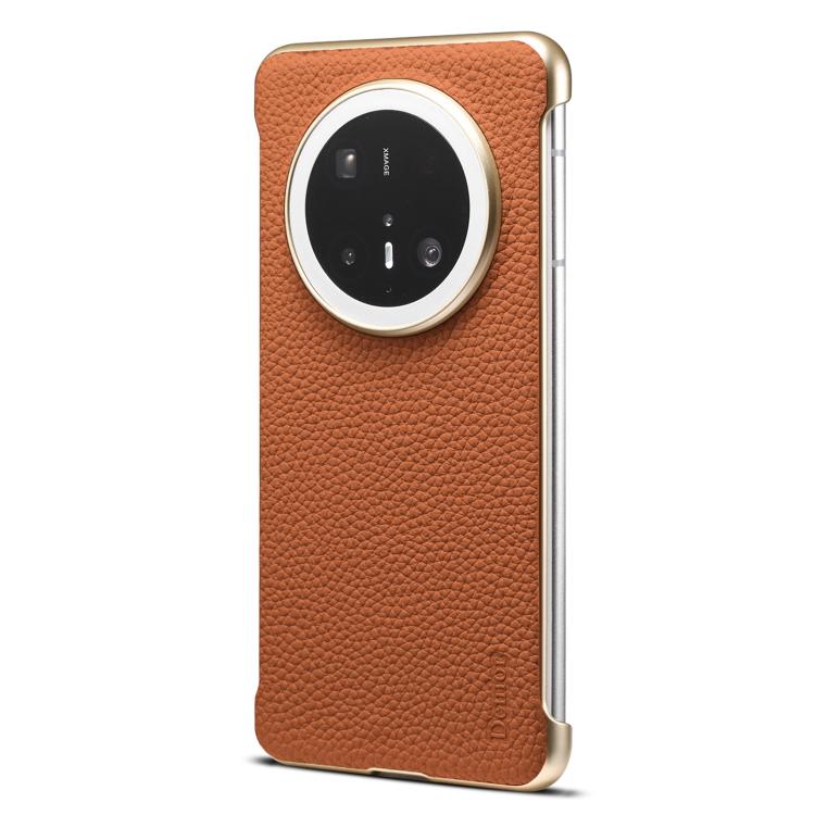 For Huawei Mate 70 Pro Denior A20 Genuine Leather Litchi Texture MagSafe Frameless Phone Case(Brown) - Huawei Cases by Denior | Online Shopping UK | buy2fix