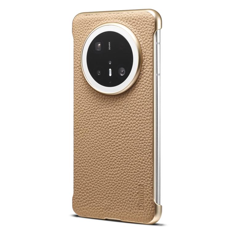 For Huawei Mate 70 Pro Denior A20 Genuine Leather Litchi Texture MagSafe Frameless Phone Case(Khaki) - Huawei Cases by Denior | Online Shopping UK | buy2fix