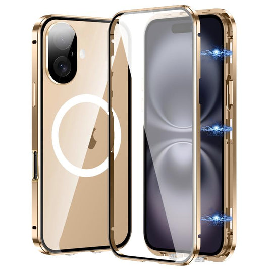 For iPhone 16 360 Full Body Magnetic Frosted MagSafe Phone Case(Desert Gold) - iPhone 16 Cases by buy2fix | Online Shopping UK | buy2fix
