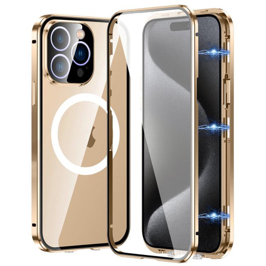 For iPhone 15 Pro Max 360 Full Body Magnetic Frosted MagSafe Phone Case(Desert Gold) - iPhone 15 Pro Max Cases by buy2fix | Online Shopping UK | buy2fix