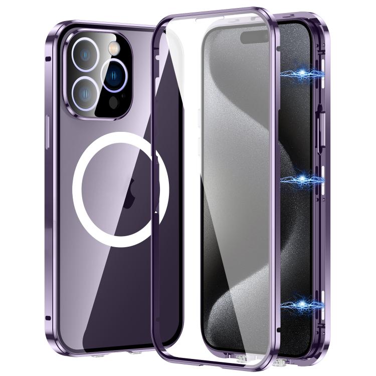 For iPhone 15 Pro Max 360 Full Body Magnetic Frosted MagSafe Phone Case(Purple) - iPhone 15 Pro Max Cases by buy2fix | Online Shopping UK | buy2fix
