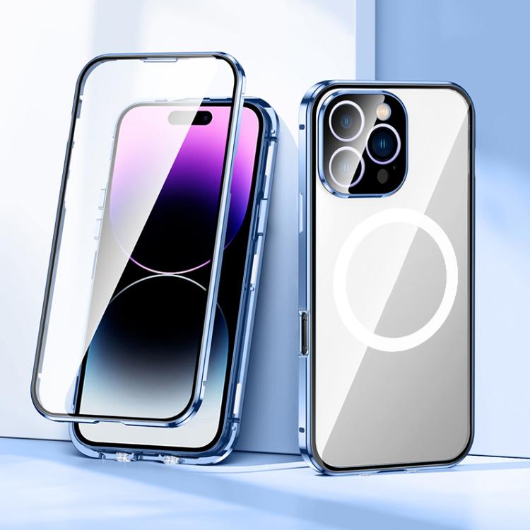 For iPhone 15 Pro Max 360 Full Body Magnetic Frosted MagSafe Phone Case(Sierra Blue) - iPhone 15 Pro Max Cases by buy2fix | Online Shopping UK | buy2fix