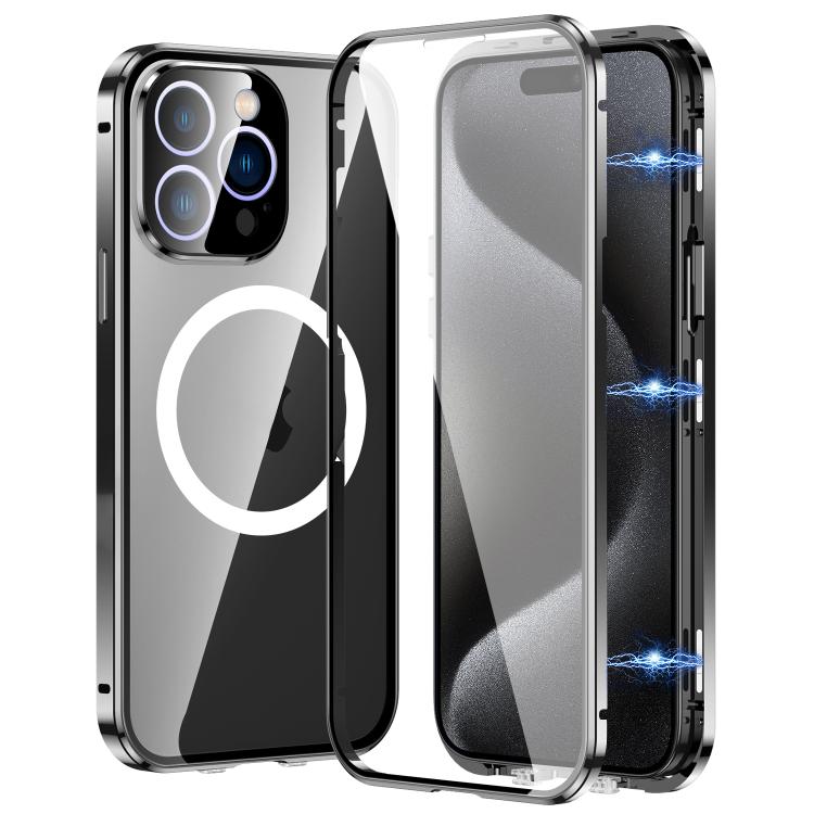 For iPhone 15 Pro 360 Full Body Magnetic Frosted MagSafe Phone Case(Black) - iPhone 15 Pro Cases by buy2fix | Online Shopping UK | buy2fix