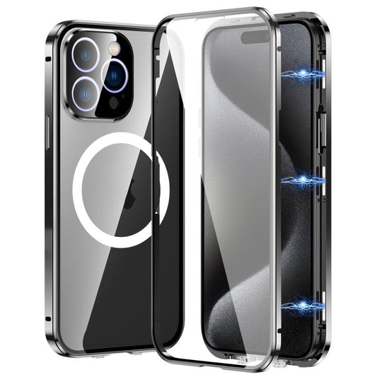 For iPhone 15 Pro 360 Full Body Magnetic Frosted MagSafe Phone Case(Black) - iPhone 15 Pro Cases by buy2fix | Online Shopping UK | buy2fix