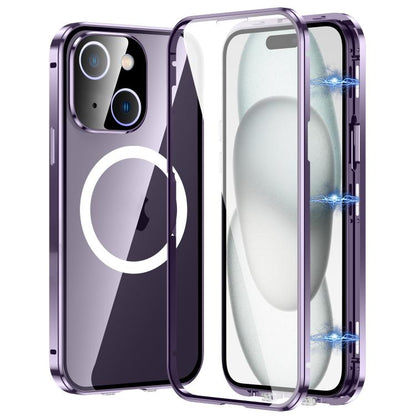 For iPhone 15 360 Full Body Magnetic Frosted MagSafe Phone Case(Purple) - iPhone 15 Cases by buy2fix | Online Shopping UK | buy2fix