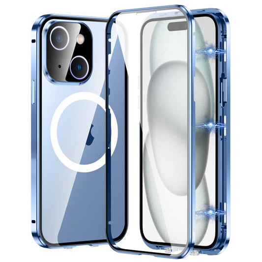 For iPhone 15 360 Full Body Magnetic Frosted MagSafe Phone Case(Sierra Blue) - iPhone 15 Cases by buy2fix | Online Shopping UK | buy2fix